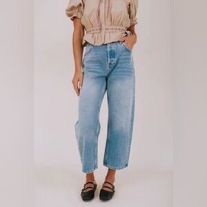 Free People Light Blue Ankle & Cropped Jeans